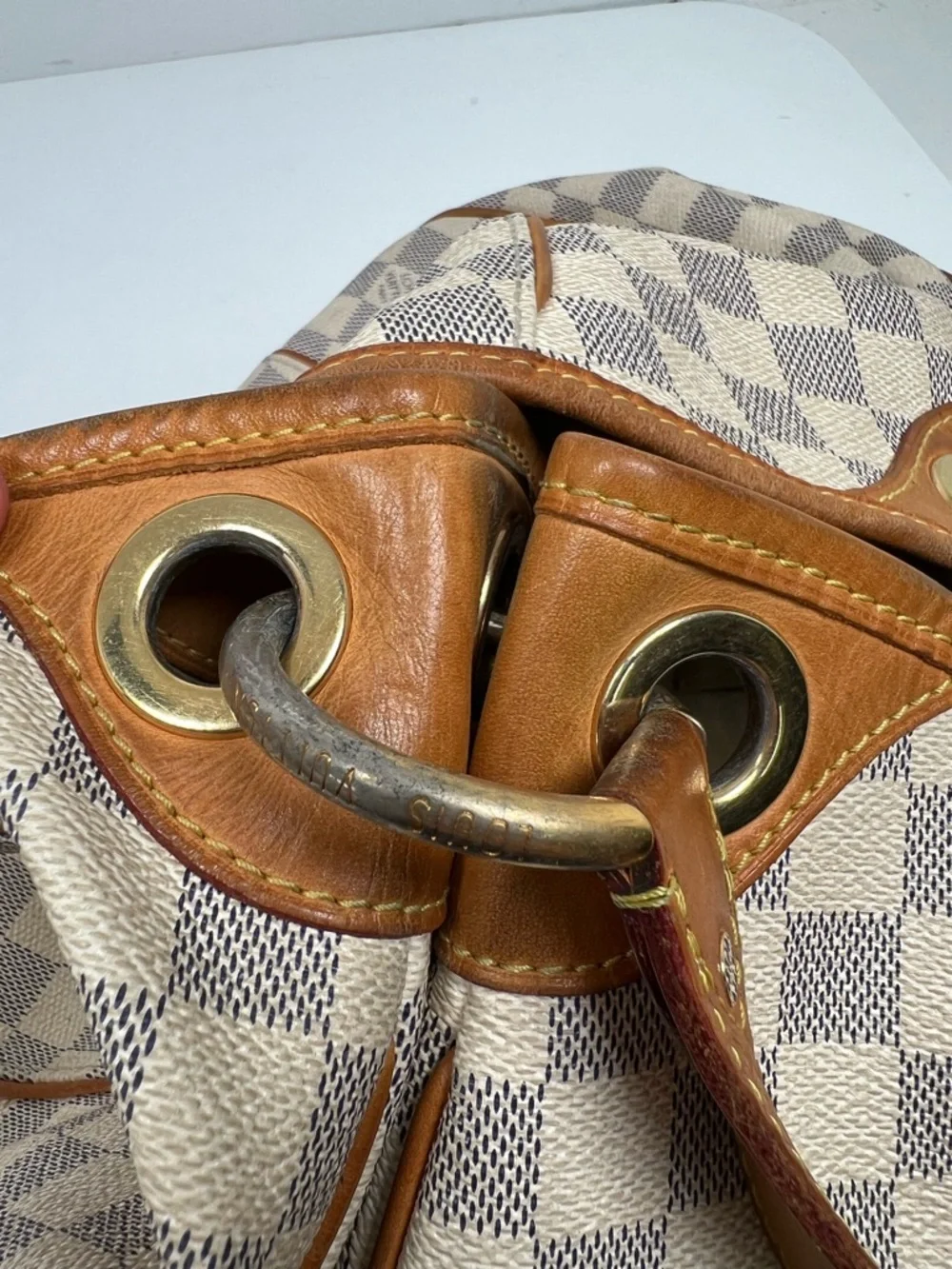 Louis Vuitton LV Shoulder Bag Galliera PM White Damier Azur
